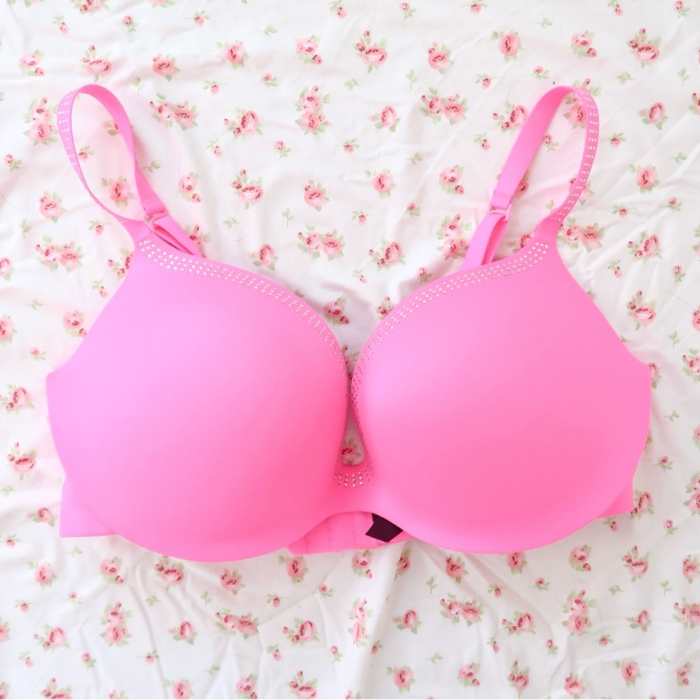 Y2K Bright Pink Studded Bra 38D